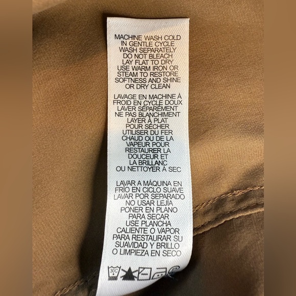 Frame Denim Boyfriend Bronze Silk Blouse - Picture 10 of 10